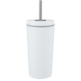 Santino 16 oz Recycled Tumbler with Dual Function Lid — White (WH) — blank front view — 53