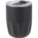 Olla 10 oz Vacuum Coffee Cup with Ceramic Liner — Black (BK) — blank left angle