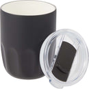Olla 10 oz Vacuum Coffee Cup with Ceramic Liner — Black (BK) — blank detail view
