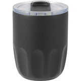 Olla 10 oz Vacuum Coffee Cup with Ceramic Liner — Black (BK) — blank front view — 39
