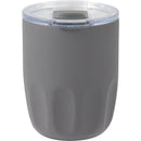 Olla 10 oz Vacuum Coffee Cup with Ceramic Liner — Charcoal (CH) — blank back view