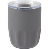 Olla 10 oz Vacuum Coffee Cup with Ceramic Liner — Charcoal (CH) — blank back view — 26