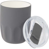 Olla 10 oz Vacuum Coffee Cup with Ceramic Liner — Charcoal (CH) — blank detail view — 25