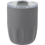 Olla 10 oz Vacuum Coffee Cup with Ceramic Liner — Charcoal (CH) — blank front view — 21