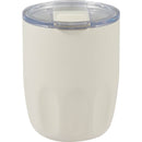Olla 10 oz Vacuum Coffee Cup with Ceramic Liner — Cream (CR) — blank back view