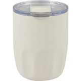 Olla 10 oz Vacuum Coffee Cup with Ceramic Liner — Cream (CR) — blank back view — 35