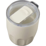 Olla 10 oz Vacuum Coffee Cup with Ceramic Liner — Cream (CR) — blank detail view — 32
