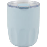 Olla 10 oz Vacuum Coffee Cup with Ceramic Liner — Light Blue (LBL) — blank back view — 8