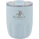 Olla 10 oz Vacuum Coffee Cup with Ceramic Liner — Light Blue (LBL) — decorated front view