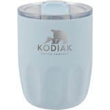 Olla 10 oz Vacuum Coffee Cup with Ceramic Liner — Light Blue (LBL) — decorated front view — 2