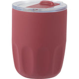 Olla 10 oz Vacuum Coffee Cup with Ceramic Liner — Maroon (MR) — blank left angle — 19