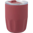 Olla 10 oz Vacuum Coffee Cup with Ceramic Liner — Maroon (MR) — blank right angle