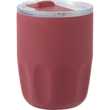 Olla 10 oz Vacuum Coffee Cup with Ceramic Liner — Maroon (MR) — blank right angle — 18