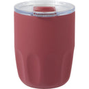 Olla 10 oz Vacuum Coffee Cup with Ceramic Liner — Maroon (MR) — blank back view