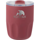 Olla 10 oz Vacuum Coffee Cup with Ceramic Liner — Maroon (MR) — decorated front view
