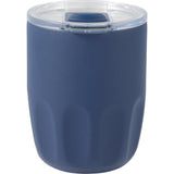 Olla 10 oz Vacuum Coffee Cup with Ceramic Liner — Navy (NY) — blank back view — 82
