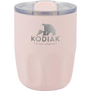 Olla 10 oz Vacuum Coffee Cup with Ceramic Liner — Pink (PK) — decorated front view