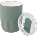 Olla 10 oz Vacuum Coffee Cup with Ceramic Liner — Sage (SG) — blank detail view — 70
