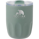 Olla 10 oz Vacuum Coffee Cup with Ceramic Liner — Sage (SG) — decorated front view