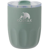 Olla 10 oz Vacuum Coffee Cup with Ceramic Liner — Sage (SG) — decorated front view — 65