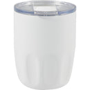 Olla 10 oz Vacuum Coffee Cup with Ceramic Liner — White (WH) — blank back view