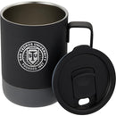 Alexander 14 oz Vacuum Tumbler with Slider Lid — Black (BK) — decorated detail view