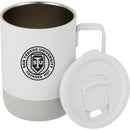 Alexander 14 oz Vacuum Tumbler with Slider Lid — White (WH) — decorated detail view