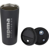 Nelson 20 oz Copper Vacuum Tumbler with Swivel Lid — Black (BK) — decorated detail view — 29