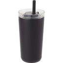 Nina 18 oz Leakproof Twist & Lock Vacuum Tumbler with Straw — Black (BK) — blank right angle