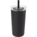 Nina 18 oz Leakproof Twist & Lock Vacuum Tumbler with Straw — Black (BK) — blank front view