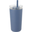 Nina 18 oz Leakproof Twist & Lock Vacuum Tumbler with Straw — Midnight Blue — blank right angle