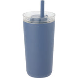 Nina 18 oz Leakproof Twist & Lock Vacuum Tumbler with Straw — Midnight Blue — blank right angle — 10