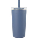 Nina 18 oz Leakproof Twist & Lock Vacuum Tumbler with Straw — Midnight Blue — blank front view