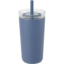 Nina 18 oz Leakproof Twist & Lock Vacuum Tumbler with Straw — Midnight Blue — blank front view