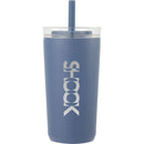 Nina 18 oz Leakproof Twist & Lock Vacuum Tumbler with Straw — Midnight Blue — decorated front view