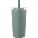 Nina 18 oz Leakproof Twist & Lock Vacuum Tumbler with Straw — Sage (SG) — blank front view