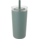 Nina 18 oz Leakproof Twist & Lock Vacuum Tumbler with Straw — Sage (SG) — blank front view