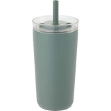 Nina 18 oz Leakproof Twist & Lock Vacuum Tumbler with Straw — Sage (SG) — blank front view — 33