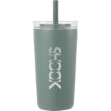 Nina 18 oz Leakproof Twist & Lock Vacuum Tumbler with Straw — Sage (SG) — decorated front view — 32