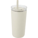 Nina 18 oz Leakproof Twist & Lock Vacuum Tumbler with Straw — Taupe (TP) — blank left angle