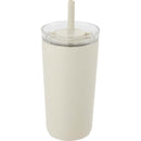 Nina 18 oz Leakproof Twist & Lock Vacuum Tumbler with Straw — Taupe (TP) — blank back view