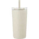 Nina 18 oz Leakproof Twist & Lock Vacuum Tumbler with Straw — Taupe (TP) — blank front view