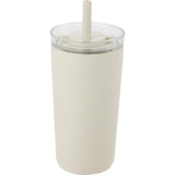 Nina 18 oz Leakproof Twist & Lock Vacuum Tumbler with Straw — Taupe (TP) — blank front view — 23