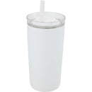 Nina 18 oz Leakproof Twist & Lock Vacuum Tumbler with Straw — White (WH) — blank left angle