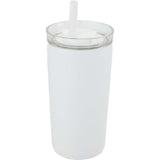 Nina 18 oz Leakproof Twist & Lock Vacuum Tumbler with Straw — White (WH) — blank left angle — 21