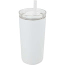 Nina 18 oz Leakproof Twist & Lock Vacuum Tumbler with Straw — White (WH) — blank right angle