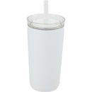 Nina 18 oz Leakproof Twist & Lock Vacuum Tumbler with Straw — White (WH) — blank back view