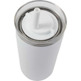 Nina 18 oz Leakproof Twist & Lock Vacuum Tumbler with Straw — White (WH) — blank detail view — 17