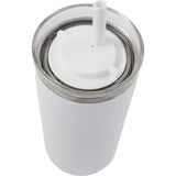 Nina 18 oz Leakproof Twist & Lock Vacuum Tumbler with Straw — White (WH) — blank detail view — 16