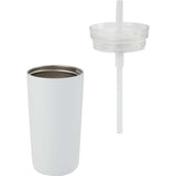 Nina 18 oz Leakproof Twist & Lock Vacuum Tumbler with Straw — White (WH) — blank detail view — 18